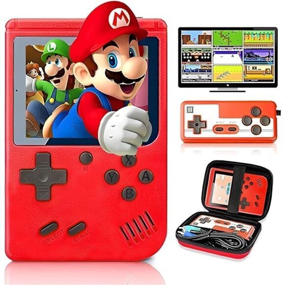 Retro Handheld 400 NES SNES Classic Games Console System Handheld Portable RED - Picture 1 of 6